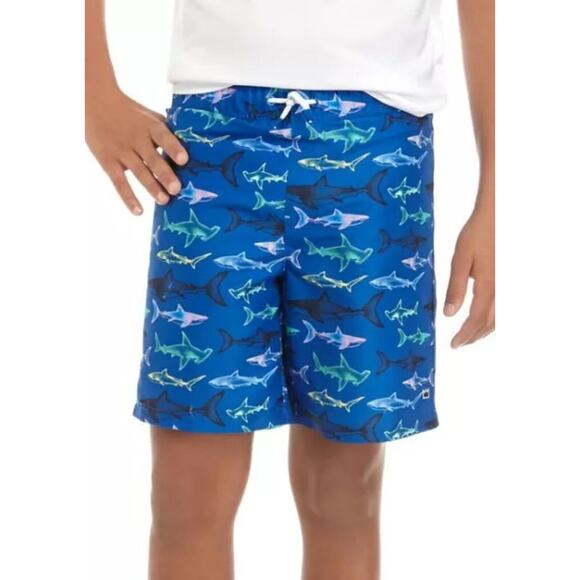Crown & Ivy Boy's Swim Trunks Sharks Size Large (Size 12) New With Tags (Z-2) - Picture 1 of 10